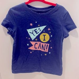 Cat & Jack 5T Girls Yes I Can navy shirt